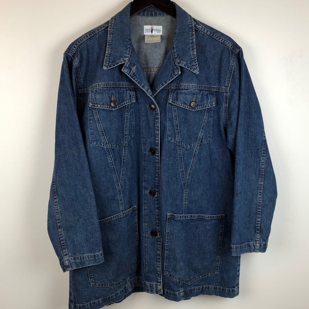 Women’s French dressing jean jacket coat size 8 - Picture 2 of 6